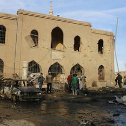 The former archaeological Museum of Raqqa after a devastating bomb attack in front of the building in October 2014 (photo DGAM Damascus).